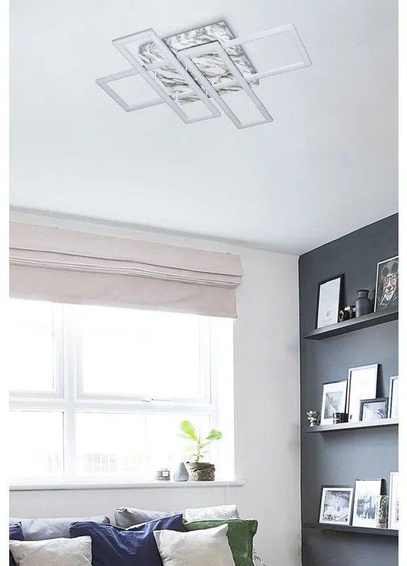 Plafoniera LED design Sarita, bianco70 cm, luce naturale NOVECENTO