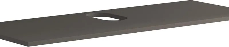 Top per lavabo appoggio Niwa L 120 x H 1.8 x P 46 cm laccato opaco grigio carbone truciolare