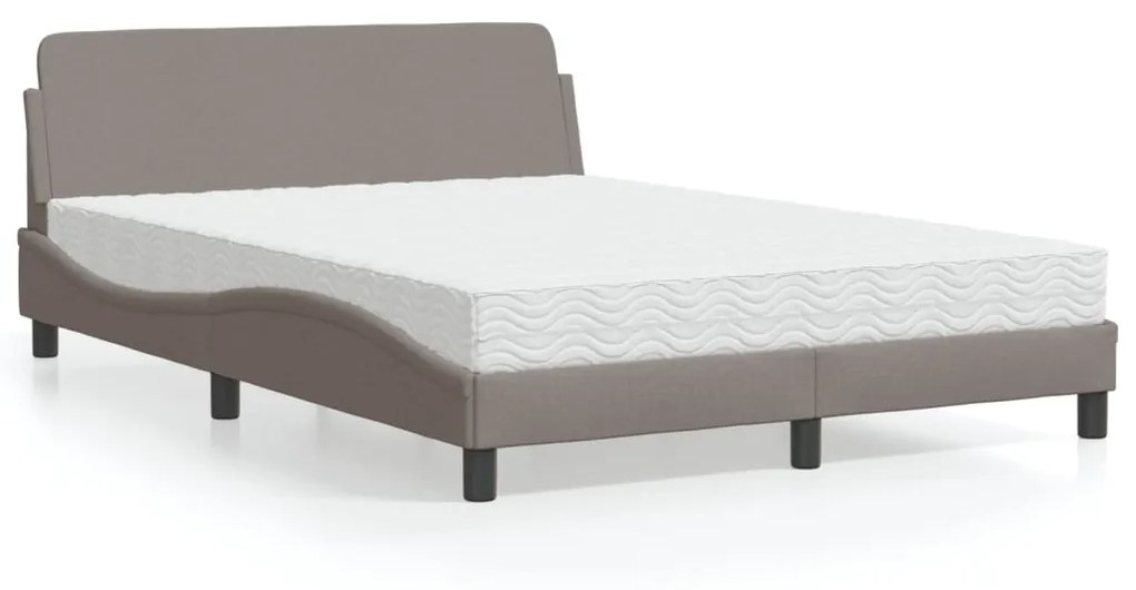 Letto Con Materasso Tortora 140x200 Cm İn Tessuto /