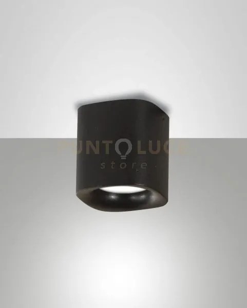 Smooth spot nero 1 luce attacco gu10 ip44 in alluminio