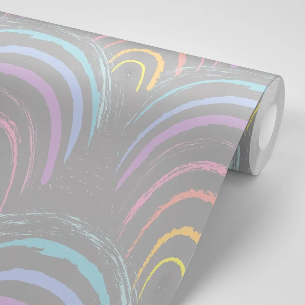 Carta da parati – Casette colorate dell'arcobaleno