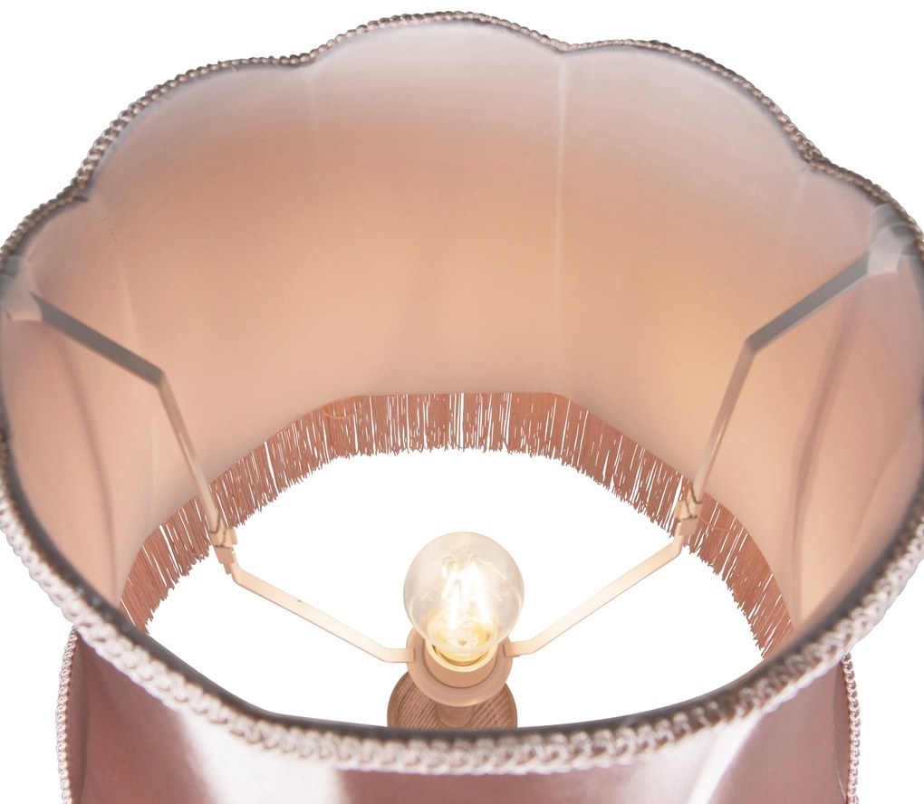 Lampada da terra retrò grigia con paralume rosa Granny - Classico