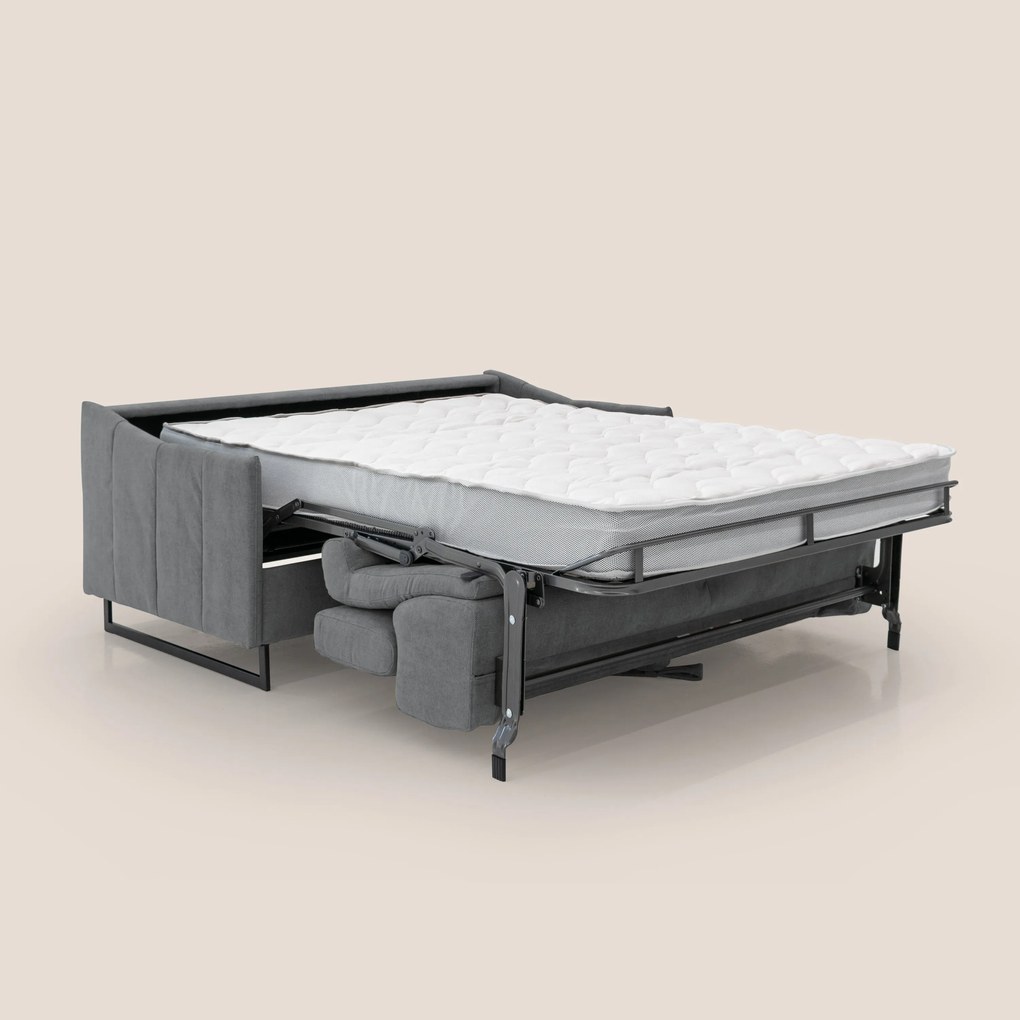 Loto divano letto salvaspazio materasso H18 cm con piedi alti in morbido tessuto impermeabile T14 grigio