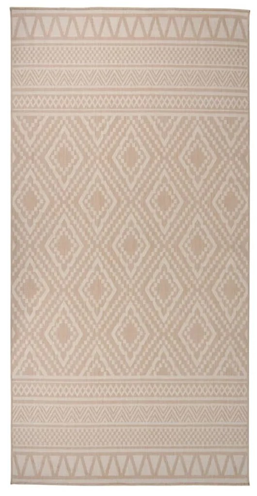 Tappeto Da Esterni A Tessitura Piatta 100x200cm Strisce Marroni /