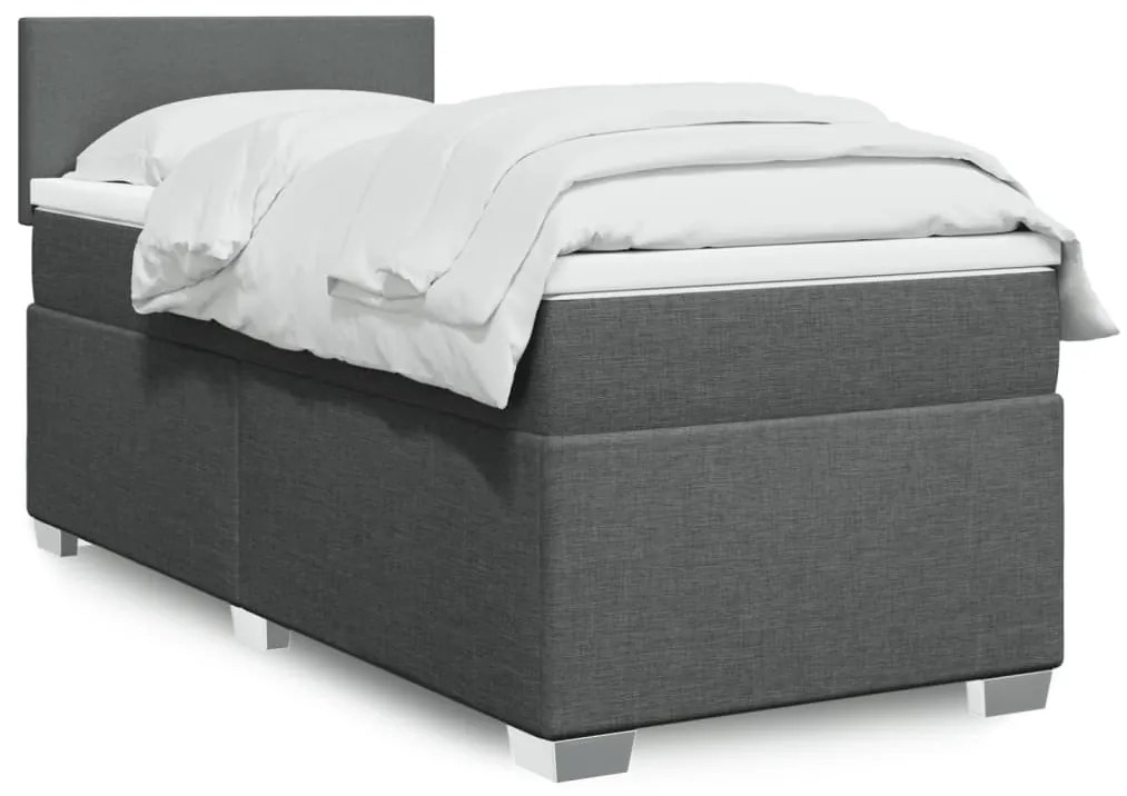 Giroletto A Molle Con Materasso Grigio Scuro 100x200 Cm Tessuto /