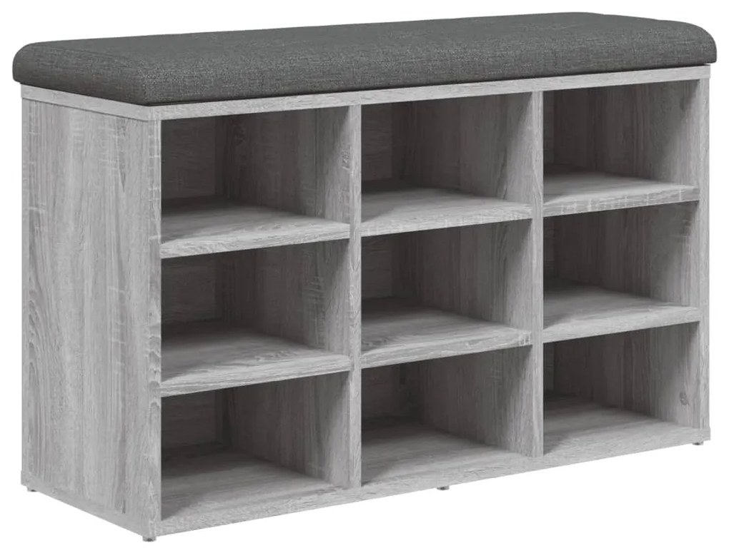 Panca porta scarpe grigio sonoma 82x32x50 cm legno multistrato