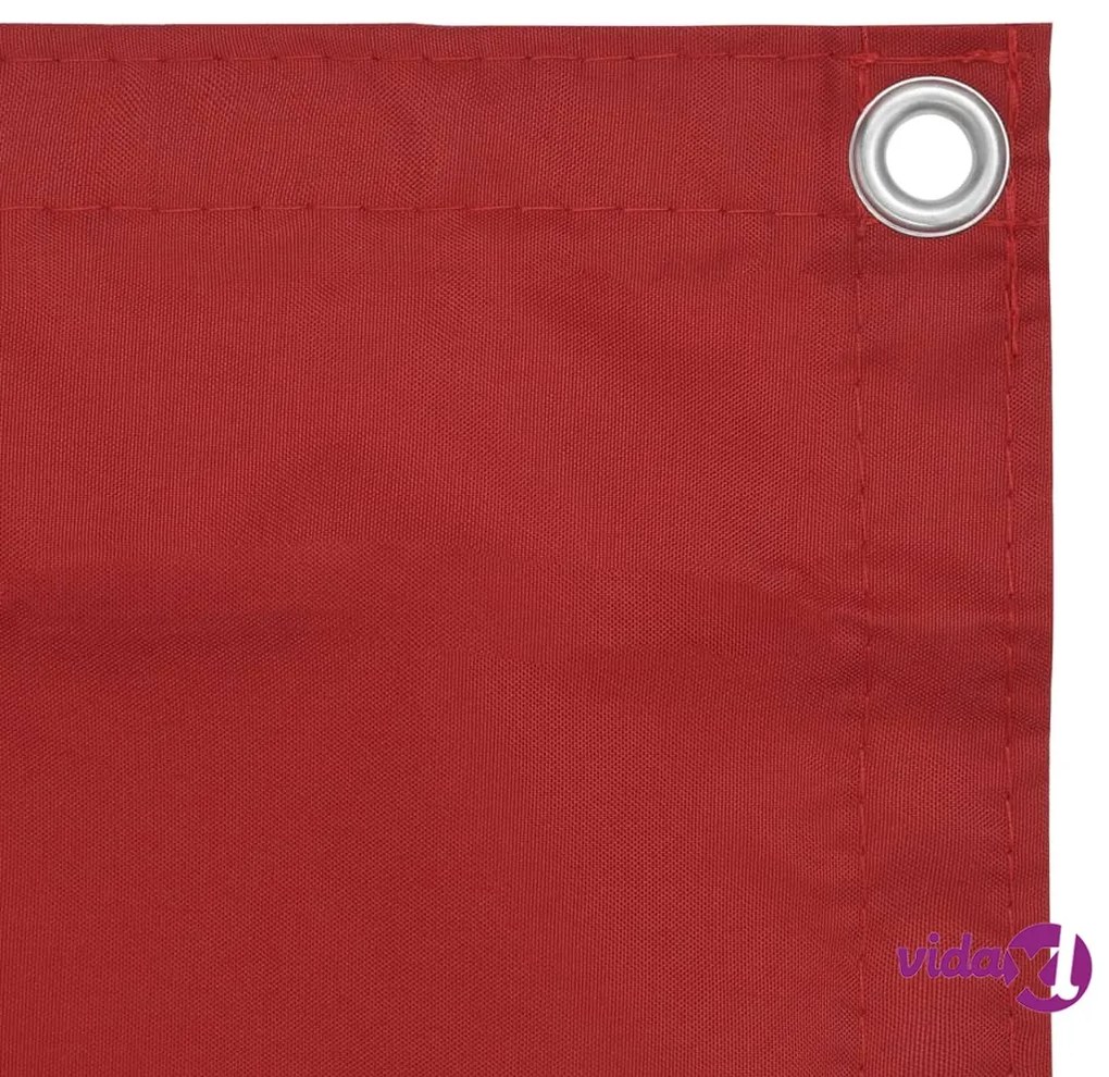 vidaXL Paravento da Balcone Rosso 90x600 cm in Tessuto Oxford
