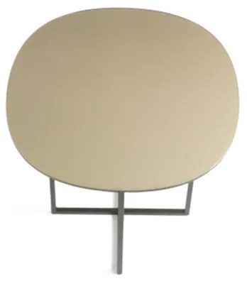 Tavolino in metallo con piano in vetro Bronzo e base nera GINNI 50