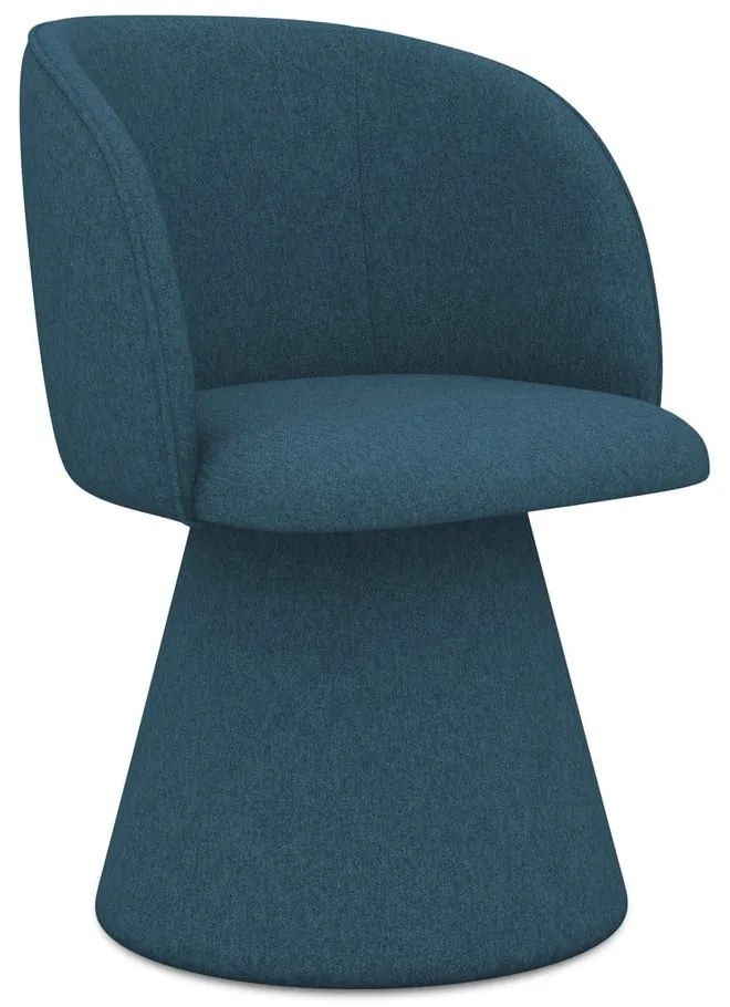 Sedia da pranzo blu in imbottito Maia – Makamii