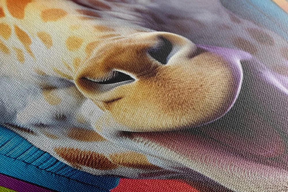 Quadro su tela – Giraffa con cuffie
