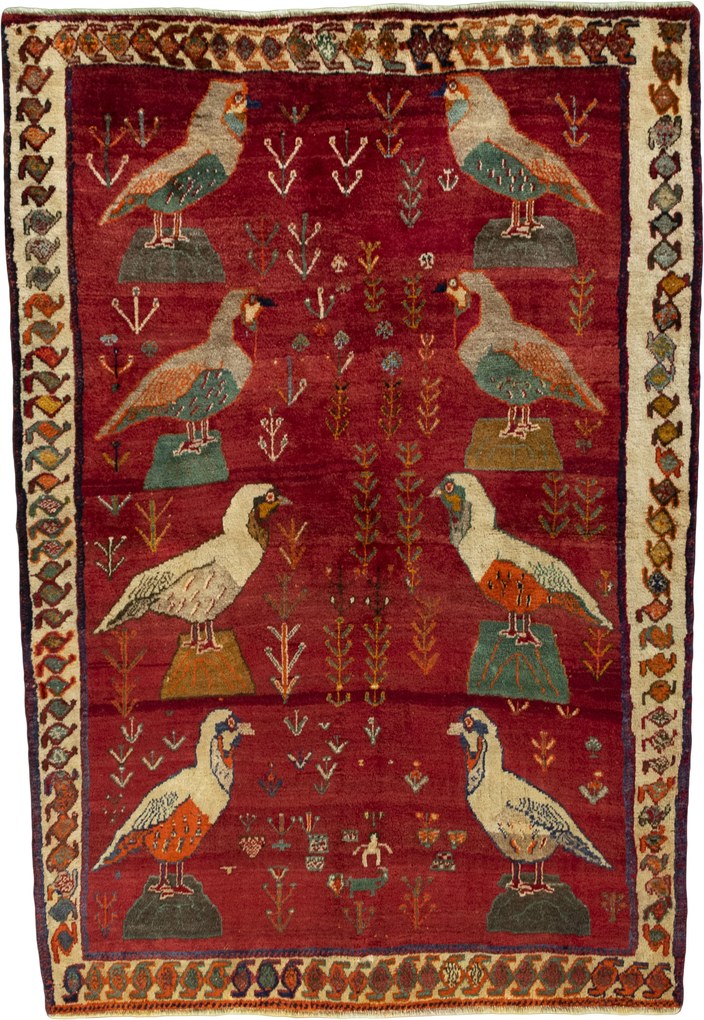Gabbeh Tappeto persiano 210 x 140 Rosso (Iran) Annodato A Mano