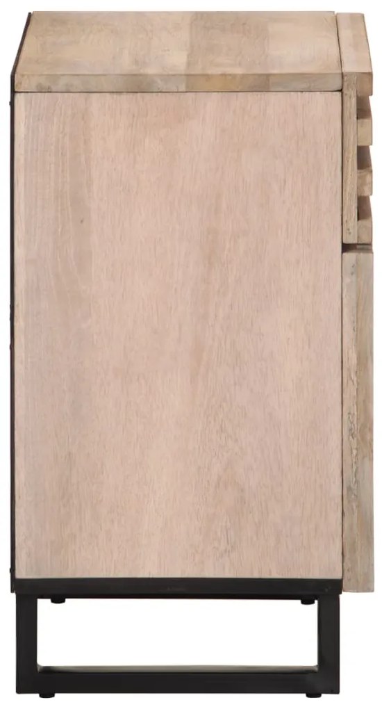 Comodino 50x34x60 cm in legno massello di mango grezzo