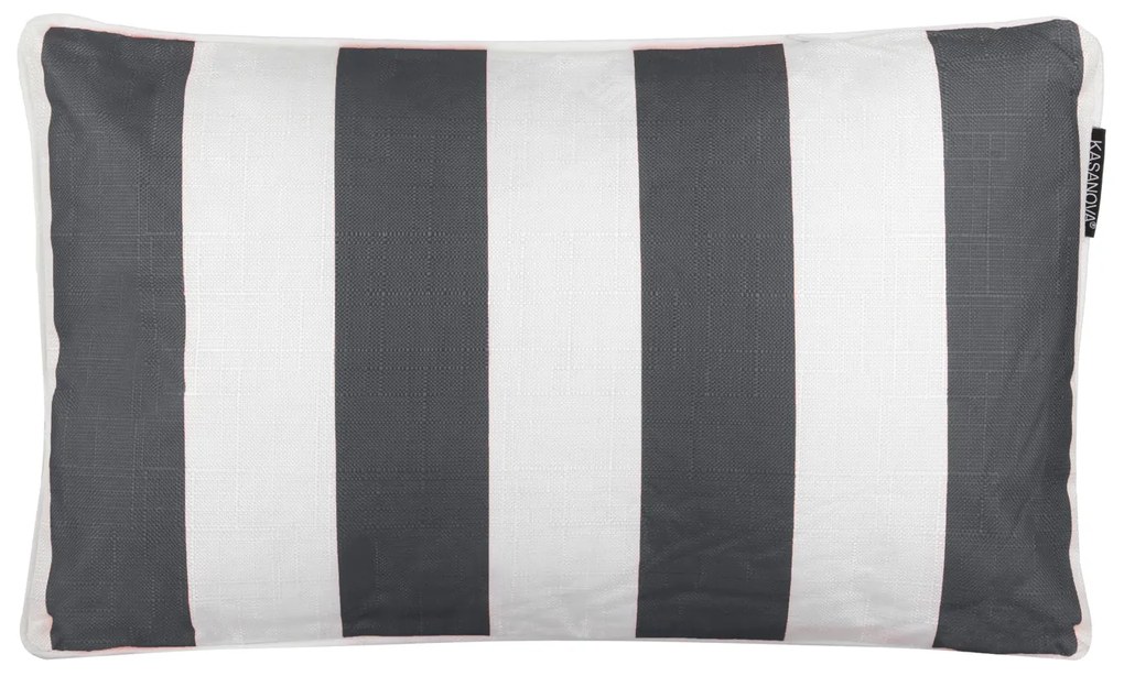 Cuscino divano righe antracite 30x50 cm idrorepellente