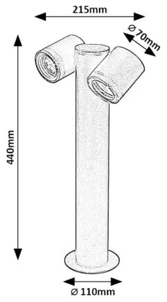 Rabalux 77113 - Lampada da esterno ENOL 2xGU10/35W/230V IP44