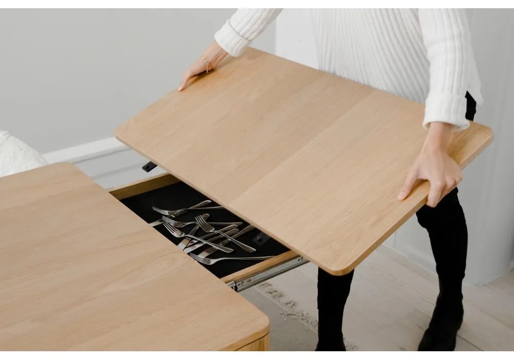 Tavolo da pranzo pieghevole in legno di quercia 90x200 cm Heart'n'Soul - UMAGE