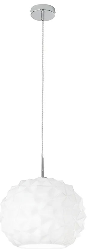 Sospensione Contemporanea Meteora Metallo Bianco Vetro 1 Luce E27