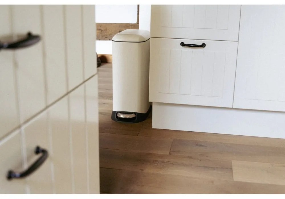 Cestino per la spazzatura color crema in acciaio con pedale 20 l Design – Wenko