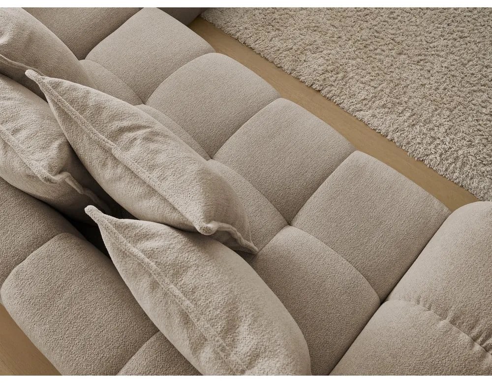 Divano angolare grigio tortora allungabile e con contenitore (penisola a destra/a L) con rivestimento in ciniglia Everest – Bobochic Paris