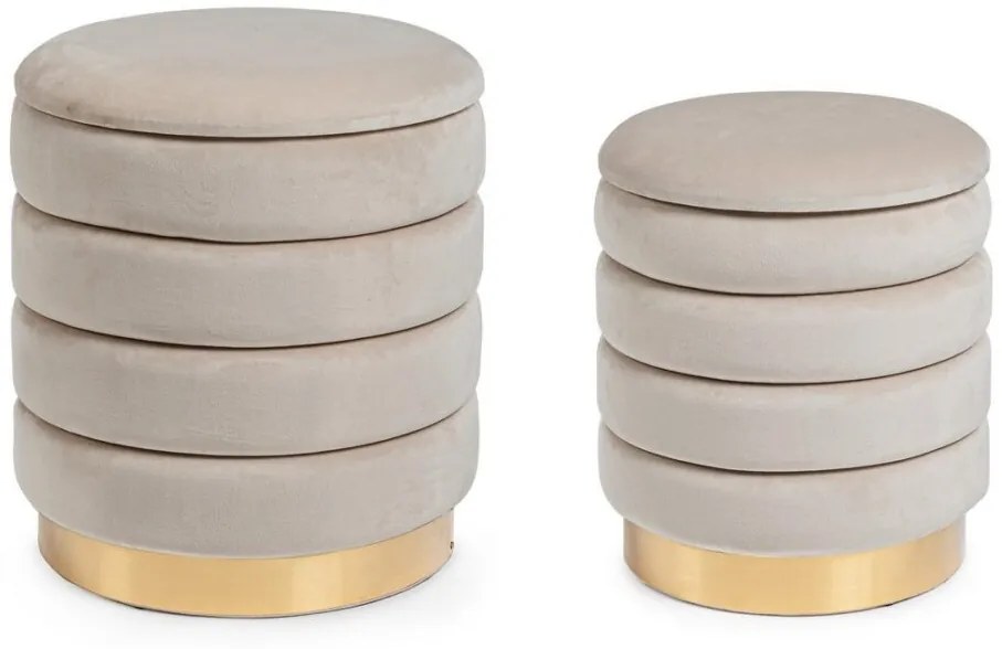 Set di 2 pouf DARINA colore beige