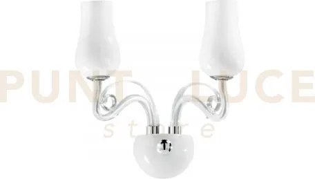 Applique a parete angel bianca e cromo 2 luci attacco e14 34x18x35c...