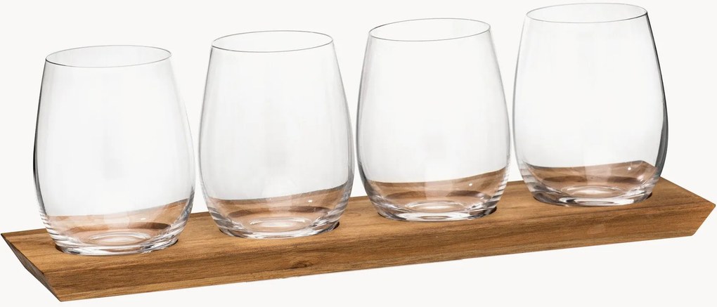Set di 4 bicchieri da vino con vassoio Harvey