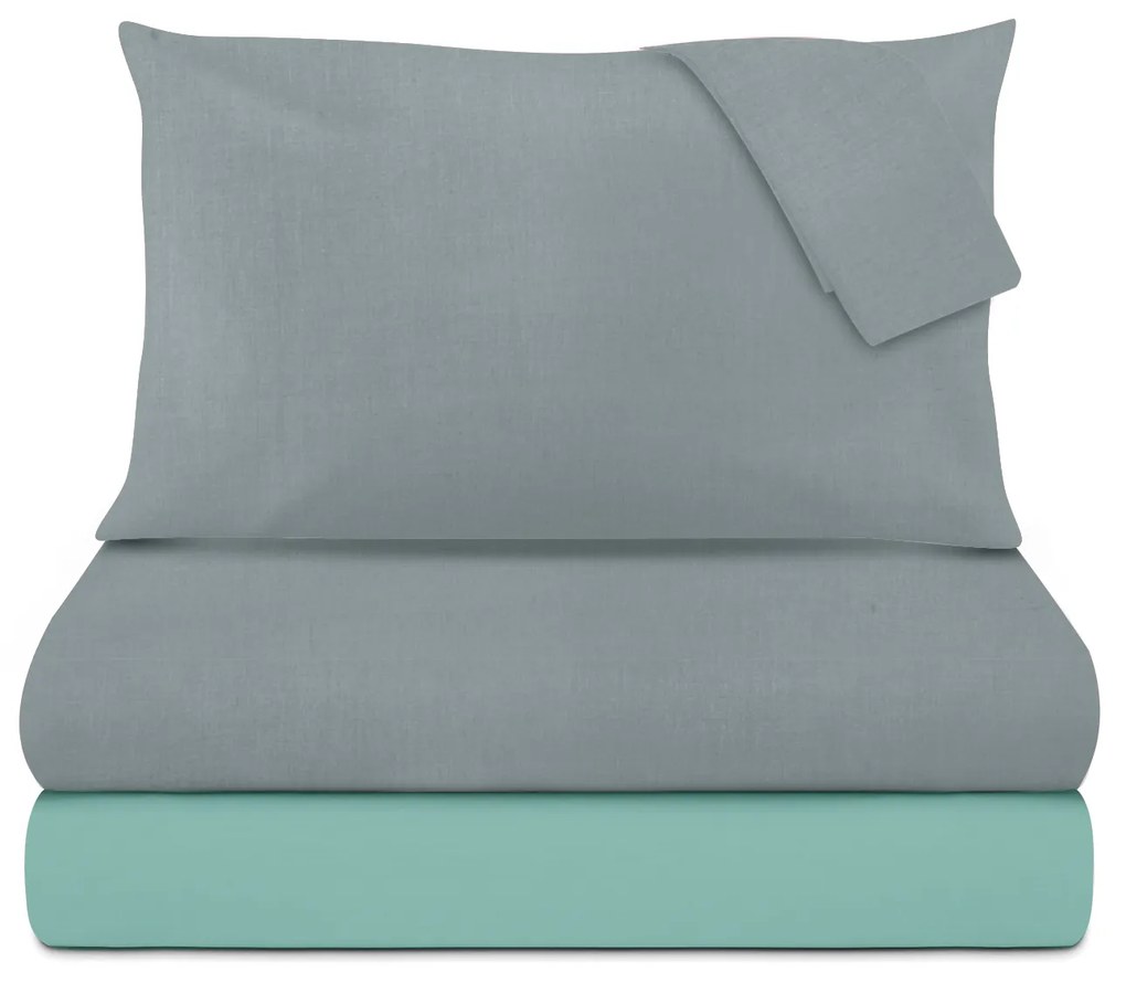 Completo letto matrimoniale petrolio tinta unita