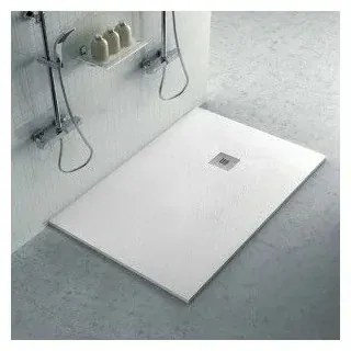 Piatto doccia su misura 90x120 Karen in resina bianco effetto pietra