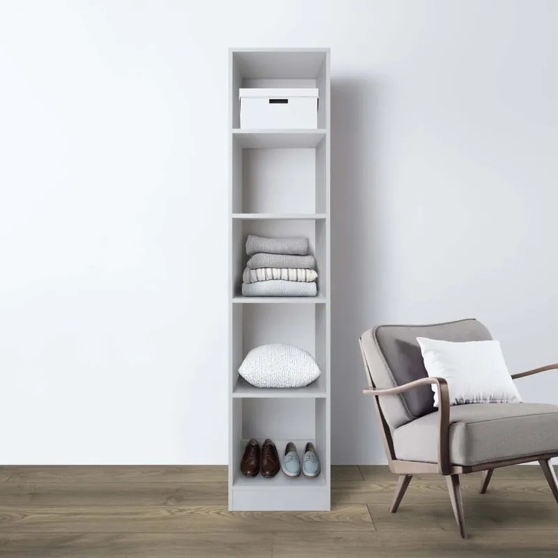 Kit cabina armadio colonna 5 ripiani 1 barra in truciolare 45 x 200 x 50 cm bianco