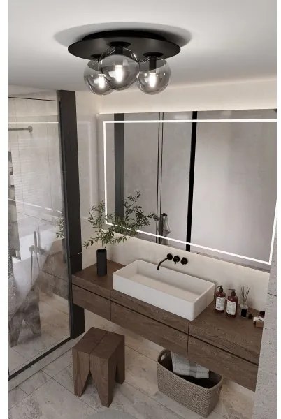 Plafoniera SOLAR 3xE14/10W/230V nero/grigio