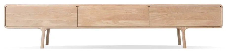 Cassettiera TV in rovere massiccio con 3 cassetti Fawn - Gazzda