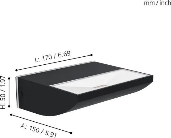 Eglo 99578 - Applique LED da esterno SORRONARO LED/10,5W/230V IP44