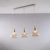 Lampadario Binario Contemporaneo Nemesi Ambra 3 Luci E27