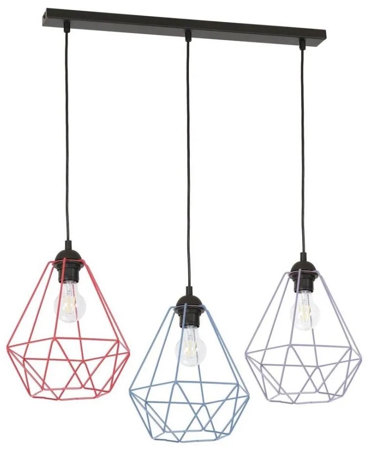 Lampadario a sospensione con filo BASKET 3xE27/60W/230V