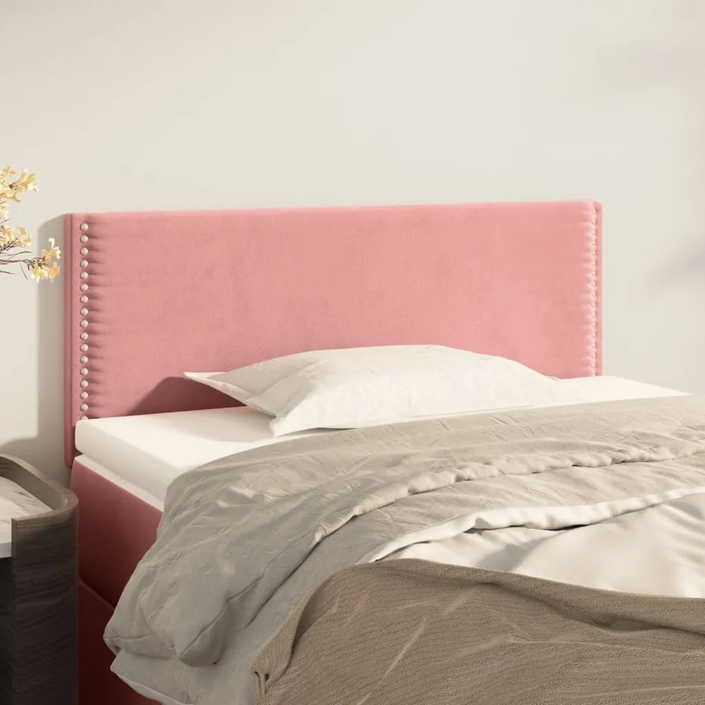 Testiera Rosa 80x5x78/88 Cm İn Velluto /