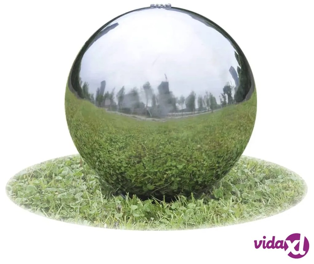 vidaXL Fontana da Giardino a Sfera con LED in Acciaio Inox 40 cm