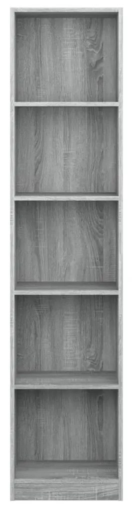 Libreria 5 Ripiani Grigio Sonoma 40x24x175 cm Legno Multistrato