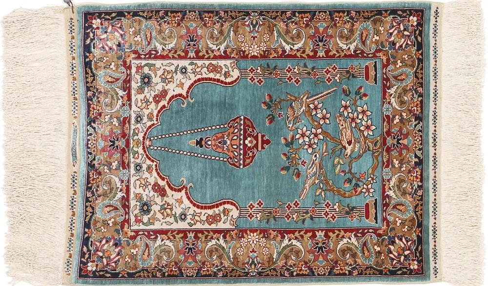 Hereke Tappeto 60x50 Rosa (Tacchino) Annodato A Mano