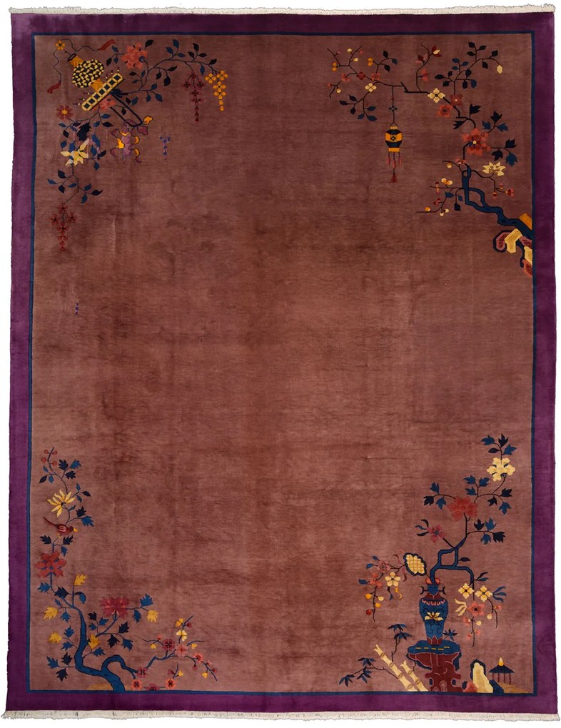 Peking Tappeto orientale 340x270 Rosa (Cina) Annodato A Mano