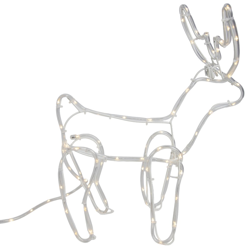 Lampada da terra natalizia renna con slitta 116 cm con LED e timer IP44 - Sori