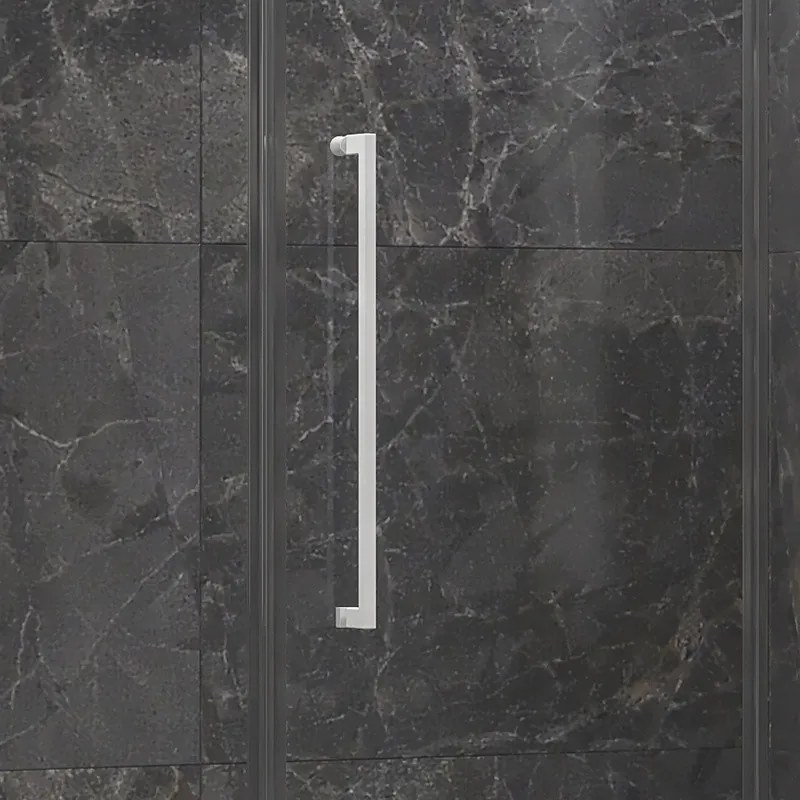 Kamalu - Porta doccia 135cm battente e 2 fissi colore bianco | KT6000B