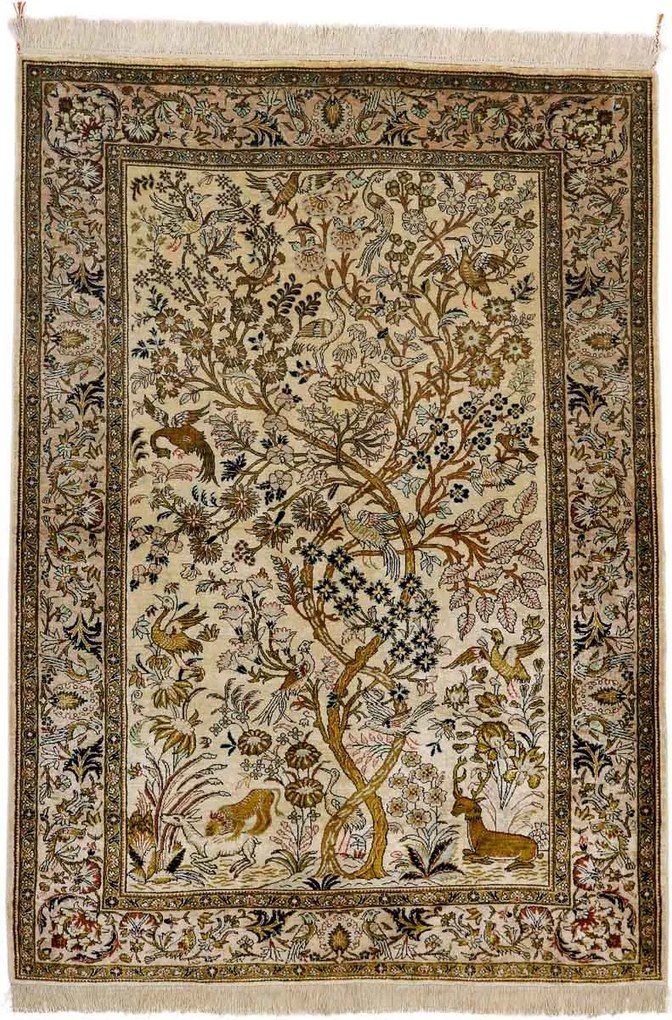 Ghom Tappeto persiano 110 x 160 Marrone (Iran) Annodato A Mano