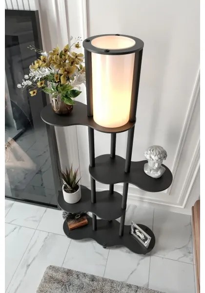 Lampada da terra con mensole NOTO 1xE27/40W/230V nera