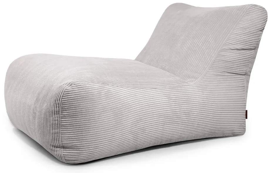 Puof a sacco grigio chiaro con rivestimento in velluto a coste Lounge 100 – SLOWDOWN