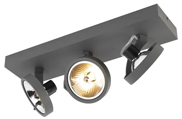 Faretto di design grigio orientabile 3 luci - Go