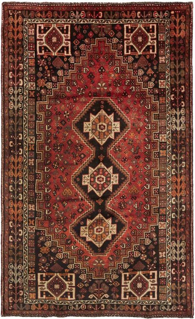 Shiraz Tappeto persiano 170x270 Rosso (Iran) Annodato A Mano