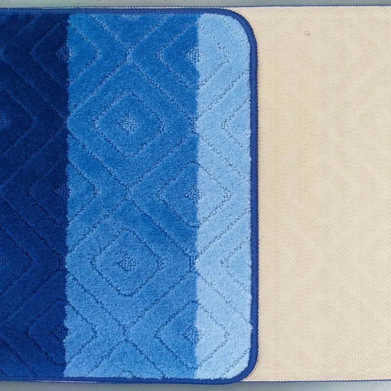 Set da bagno di due tappetini di colore blu Larghezza: 50 cm | Lunghezza: 80 cm