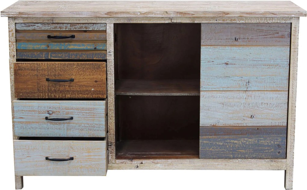 COLORWOOD - credenza quattro cassetti in legno colorato