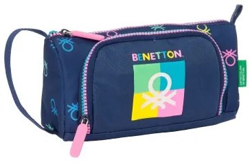 Astuccio per la Scuola con Accessori Benetton Cool Blu Marino 20 x 11 x 8.5 cm (32 Pezzi)