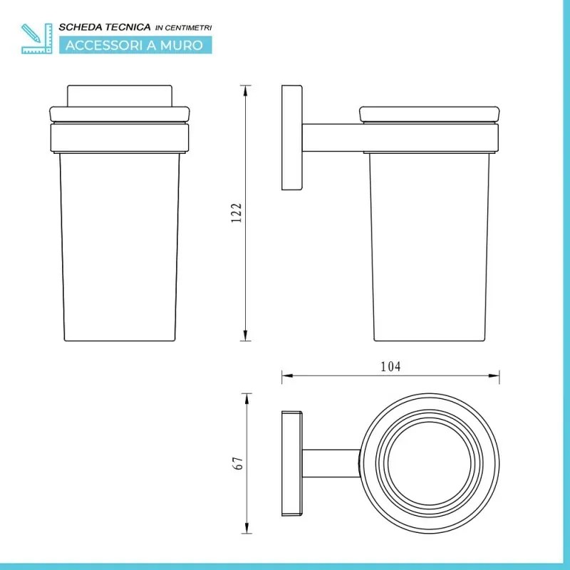 Set accessori a muro 6 pezzi in acciaio cromato e viti incluse Easy
