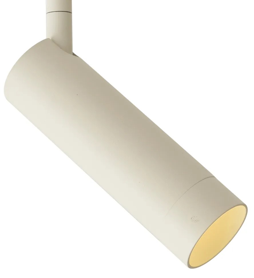 Faretto moderno beige e bianco per sistema a binario monofase GU10 35mm - Slimline Uzzy